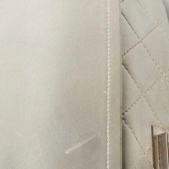 Chanel Silver 2.55 Reissue Quilted Lambskin Leather 227 Jumbo Flap Bag - Picture 9 of 12